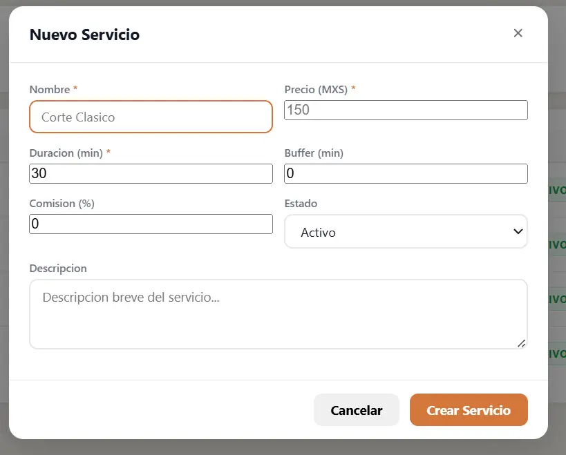 Nuevo servicio